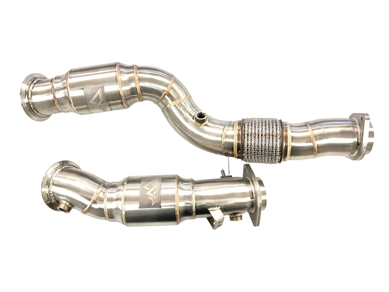 MAD BMW M2C M3 M4 S58 G87 G80 G82 G83 Resonated Downpipes W/ Flex Section